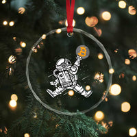 Funny Crypto Investing Crystal Glass Ornament Bitcoin HODL BTC Astronaut Trader TS02