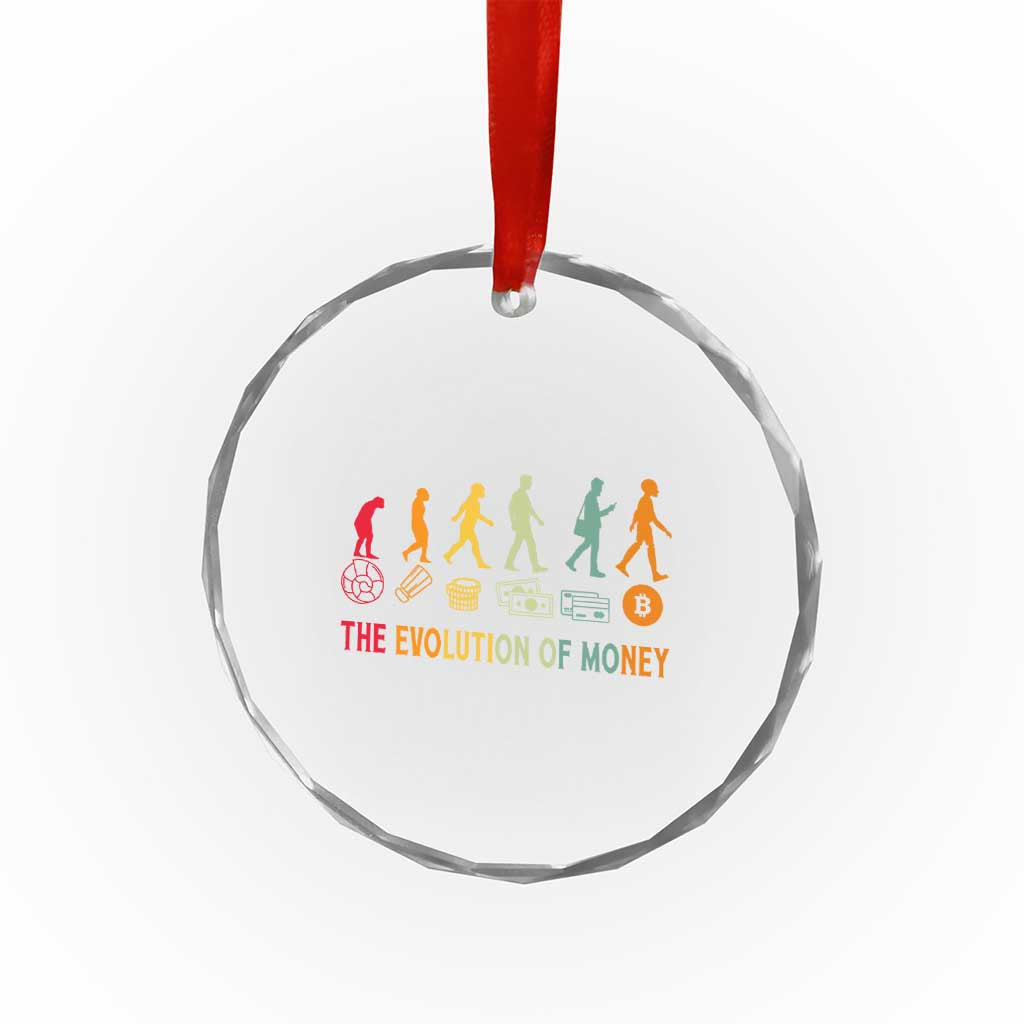 Funny Crypto Investing Crystal Glass Ornament The Evolution Of Money Bitcoin BTC Cryptocurrency TS02