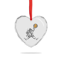 Funny Crypto Investing Heart Crystal Glass Ornament Bitcoin HODL BTC Astronaut Trader - Wonder Print Shop