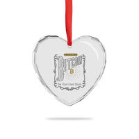 Funny Crypto Investing Heart Crystal Glass Ornament Vintage Bitcoin HODL Be Your Own Bank Cryptocurrency - Wonder Print Shop