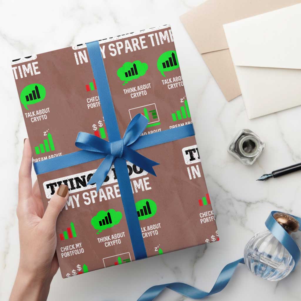 Funny Crypto Investing Wrapping Paper Roll Things I Do In My Spare Time Trading - Wonder Print Shop