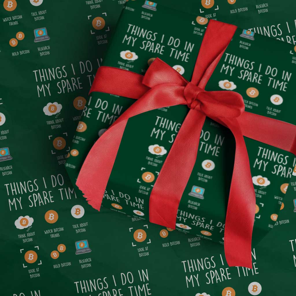 Funny Crypto Investing Wrapping Paper Roll Things I Do Spare Time Bitcoin BTC Crypto Cryptocurrency - Wonder Print Shop