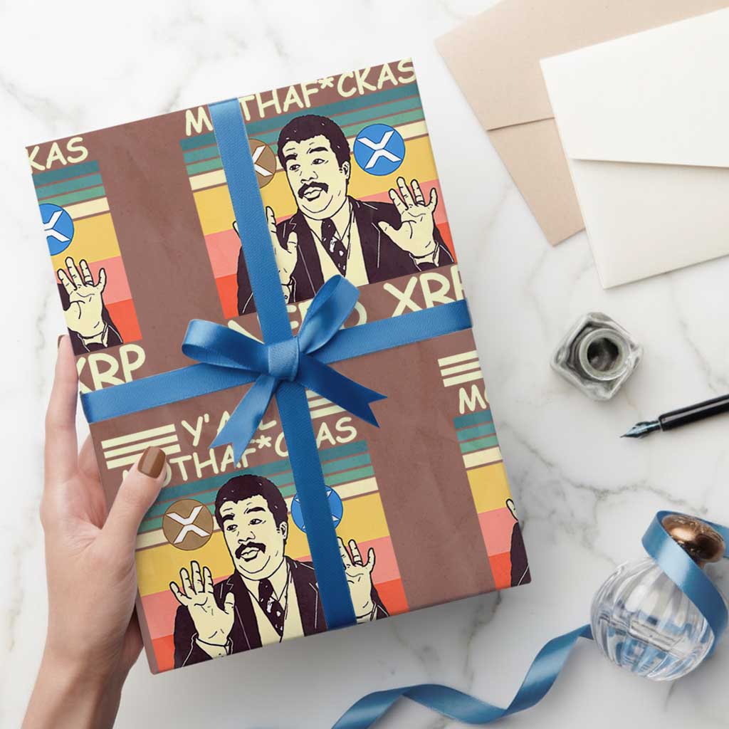 Funny Crypto Meme Wrapping Paper Roll Y'all Motha Fuckas Need XRP Cryptocurrency - Wonder Print Shop