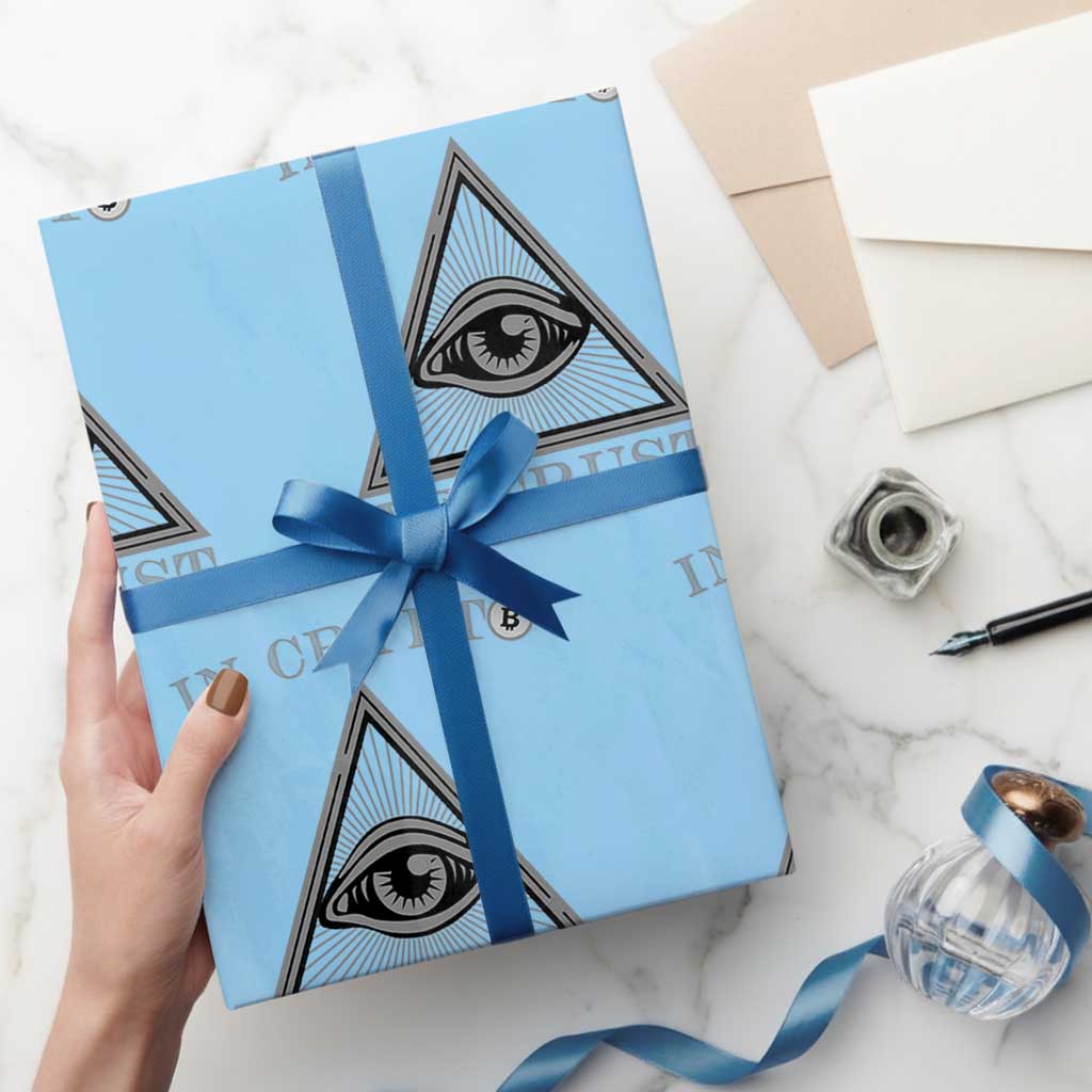 Funny Crypto Wrapping Paper Roll In Crypto We Trust Bitcoin Cryptocurrency - Wonder Print Shop