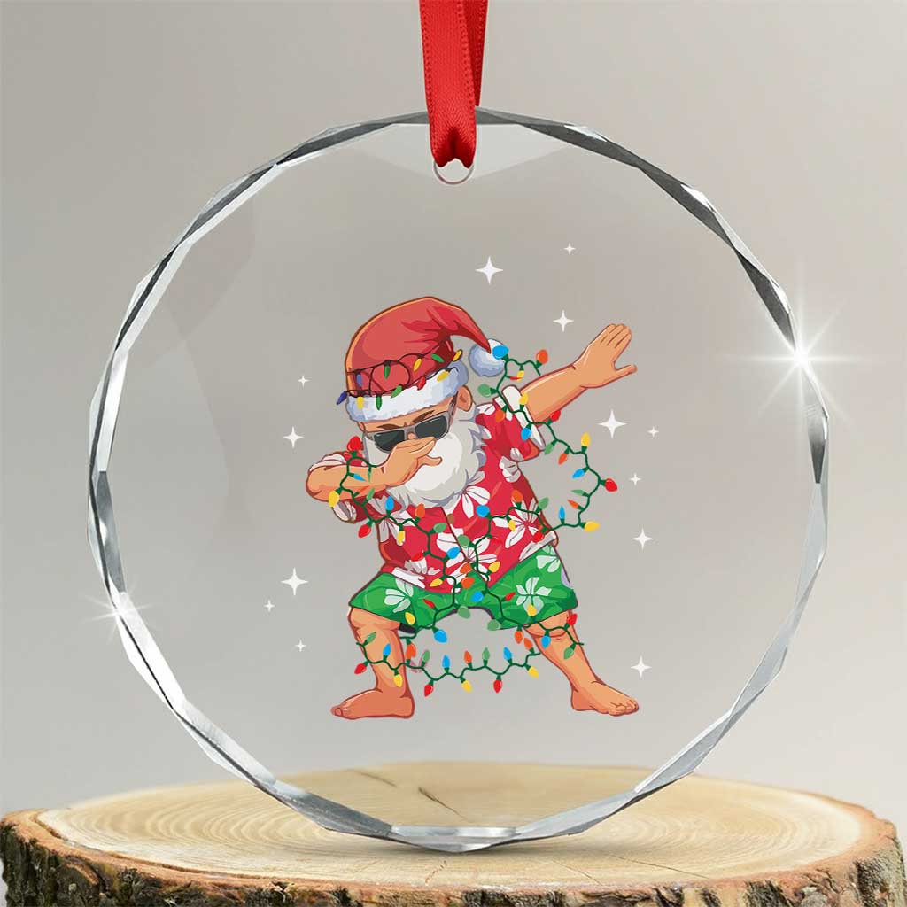 Funny Crystal Glass Ornament Dabbing Santa Boys Girls Men Xmas Dab Kid - Wonder Print Shop