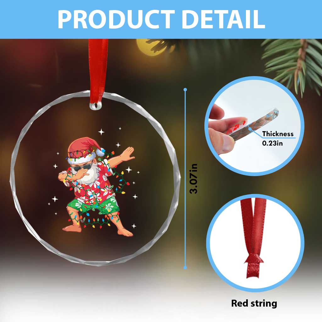 Funny Crystal Glass Ornament Dabbing Santa Boys Girls Men Xmas Dab Kid - Wonder Print Shop