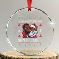Funny Crystal Glass Ornament Funy Dirty I Saw Diddy Kissing Santa Claus Ugly Xmas Sweater TS10