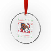 Funny Crystal Glass Ornament Funy Dirty I Saw Diddy Kissing Santa Claus Ugly Xmas Sweater TS10