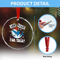Funny Crystal Glass Ornament Sharkmas Shark Lights Red Santa Hat Jaw Ready For This TS10