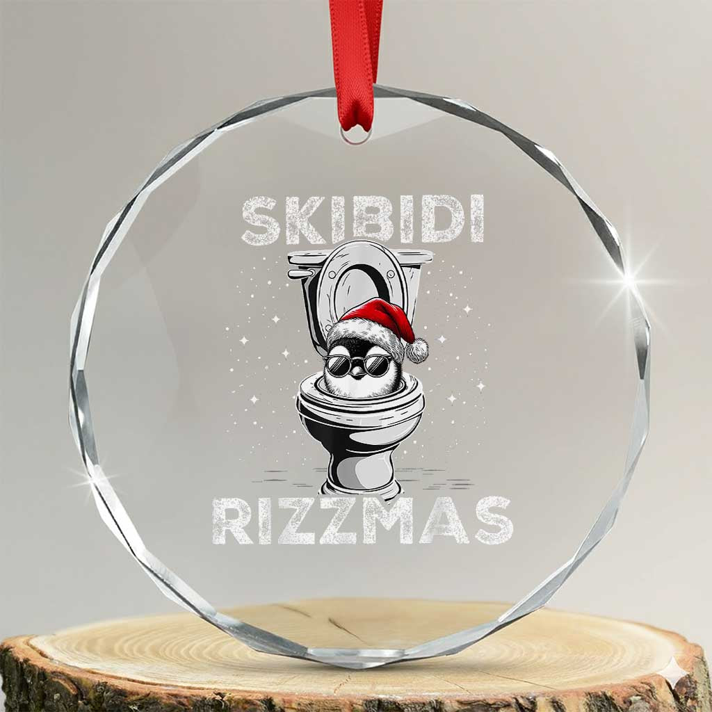 Funny Crystal Glass Ornament Skibidi Rizzmas Rizz Santa Toilet Penguin Kid Cool TS10