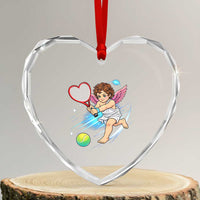 Funny Cupid Tennis Player Heart Crystal Glass Ornament Valentines Day Gift - Wonder Print Shop