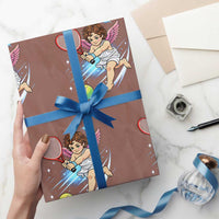 Funny Cupid Tennis Player Wrapping Paper Roll Valentines Day Gift - Wonder Print Shop