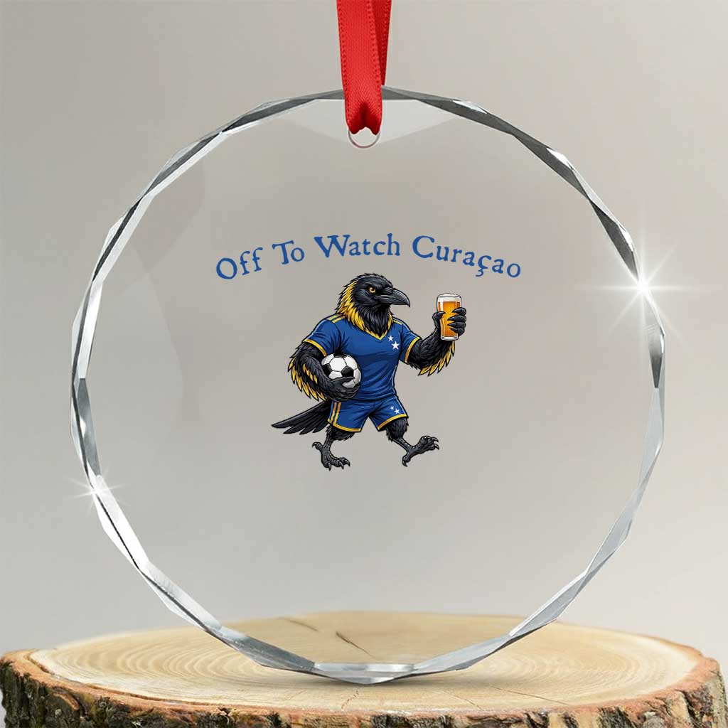 Funny Curacao Bird Soccer Fan Gift Crystal Glass Ornament Off To Watch Curaçao
