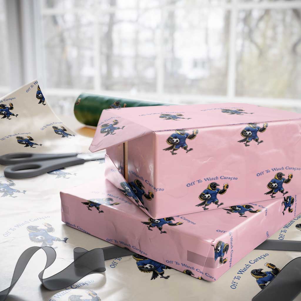 Funny Curacao Bird Soccer Fan Gift Wrapping Paper Roll Off To Watch Curaçao