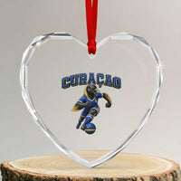Funny Curacao Bird Soccer Lover Heart Crystal Glass Ornament Caribbean Island Gift