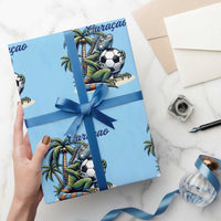 Funny Curaçao Iguana Soccer Fan Wrapping Paper Roll Caribbean Pride Football Graphic