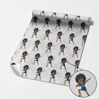Funny Curacao Soccer Girl Wrapping Paper Roll Dabbing Football Fan Gift