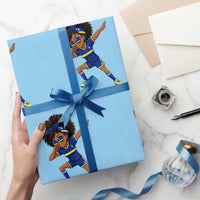 Funny Curacao Soccer Girl Wrapping Paper Roll Dabbing Football Fan Gift