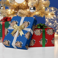 Funny Curious Hamster Peeking Through A Cracked Wall Meme Wrapping Paper Roll
