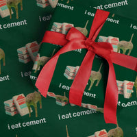 Funny Cursed Cat Meme Wrapping Paper Roll I Eat Cement Oddly Specific Dank Meme