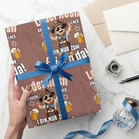 Funny Cute Boy Lederhosen Oktoberfest Wrapping Paper Roll Lederhosn I Bin Nur Zum Feiern Da Party - Wonder Print Shop