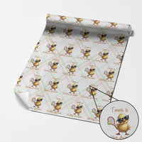 Funny Cute Duck Playing Tennis Wrapping Paper Roll Ducking Awesome - Wonder Print Shop