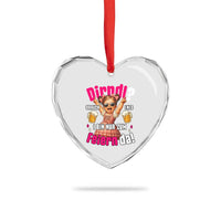 Funny Cute Girl Oktoberfest Heart Crystal Glass Ornament Dirndle I Bin Nur Zum Feiern Da Party - Wonder Print Shop