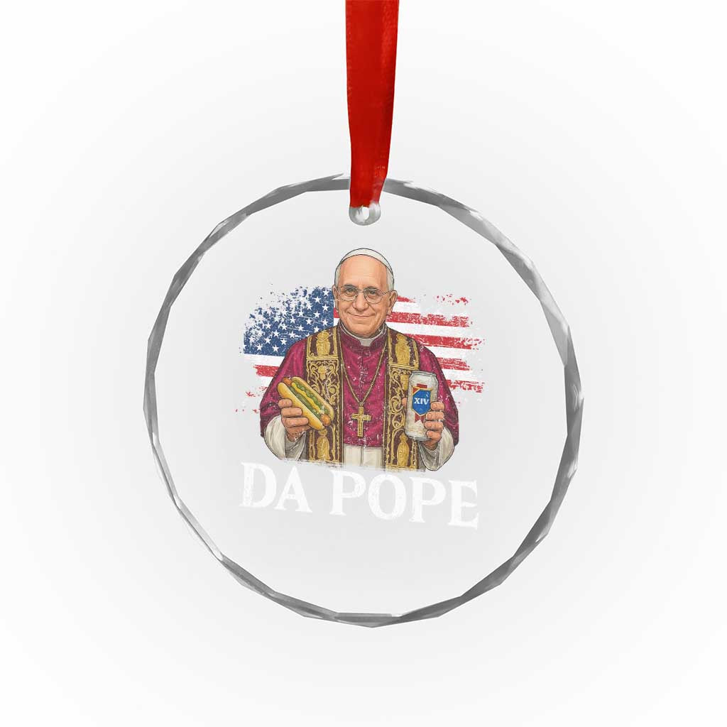 Funny Da Pope America Chicago Leo XIV Crystal Glass Ornament Hotdog And Beer - Wonder Print Shop