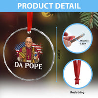 Funny Da Pope America Chicago Leo XIV Crystal Glass Ornament Hotdog And Beer - Wonder Print Shop