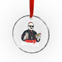 Funny Da Pope Chicago Hot Dog Crystal Glass Ornament 267th Pope Leo XIV - Wonder Print Shop