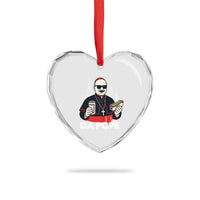 Funny Da Pope Chicago Hot Dog Heart Crystal Glass Ornament 267th Pope Leo XIV - Wonder Print Shop