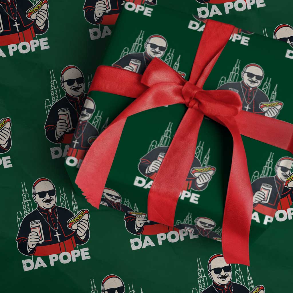 Funny Da Pope Chicago Hot Dog Wrapping Paper Roll 267th Pope Leo XIV - Wonder Print Shop