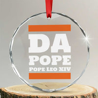 Funny Da Pope From America Chicago Pope Leo XIV Crystal Glass Ornament - Wonder Print Shop
