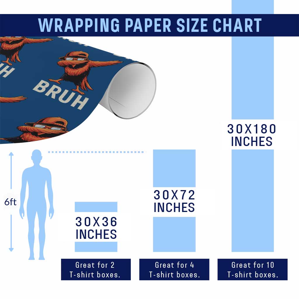 Funny Dabbing Oriole Bird Bruh Wrapping Paper Roll Cool Game Day Sports Fan