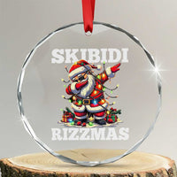 Funny Dabbing Santa Rizz Xmas Crystal Glass Ornament Skibidi Rizzmas Xmas Lights TS02