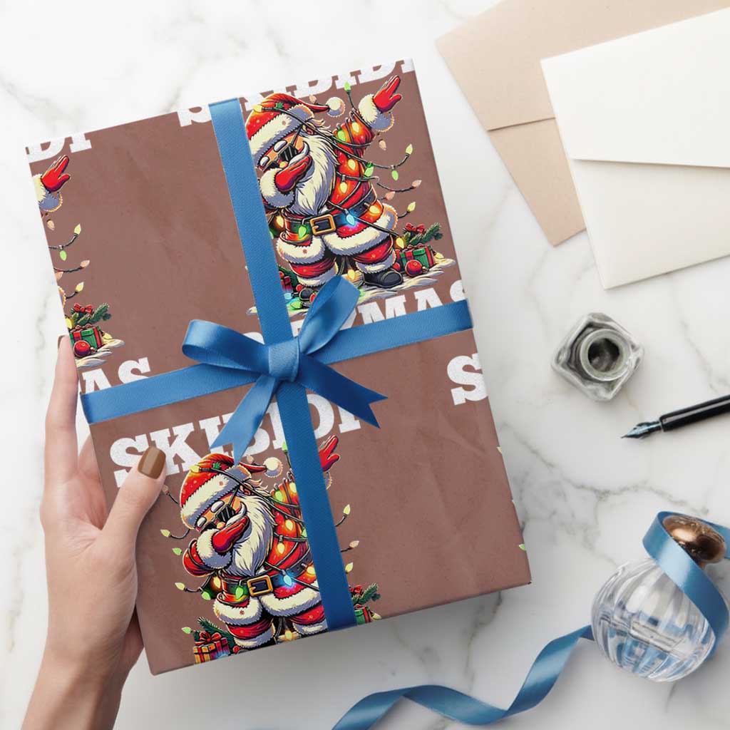 Funny Dabbing Santa Rizz Xmas Wrapping Paper Roll Skibidi Rizzmas Xmas Lights