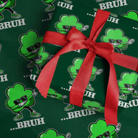Funny Dabbing Shamrock Wrapping Paper Roll Bruh St. Patrick's Day - Wonder Print Shop