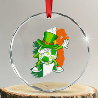 Funny Dabbing Soccer Ball Crystal Glass Ornament St Patricks Day
