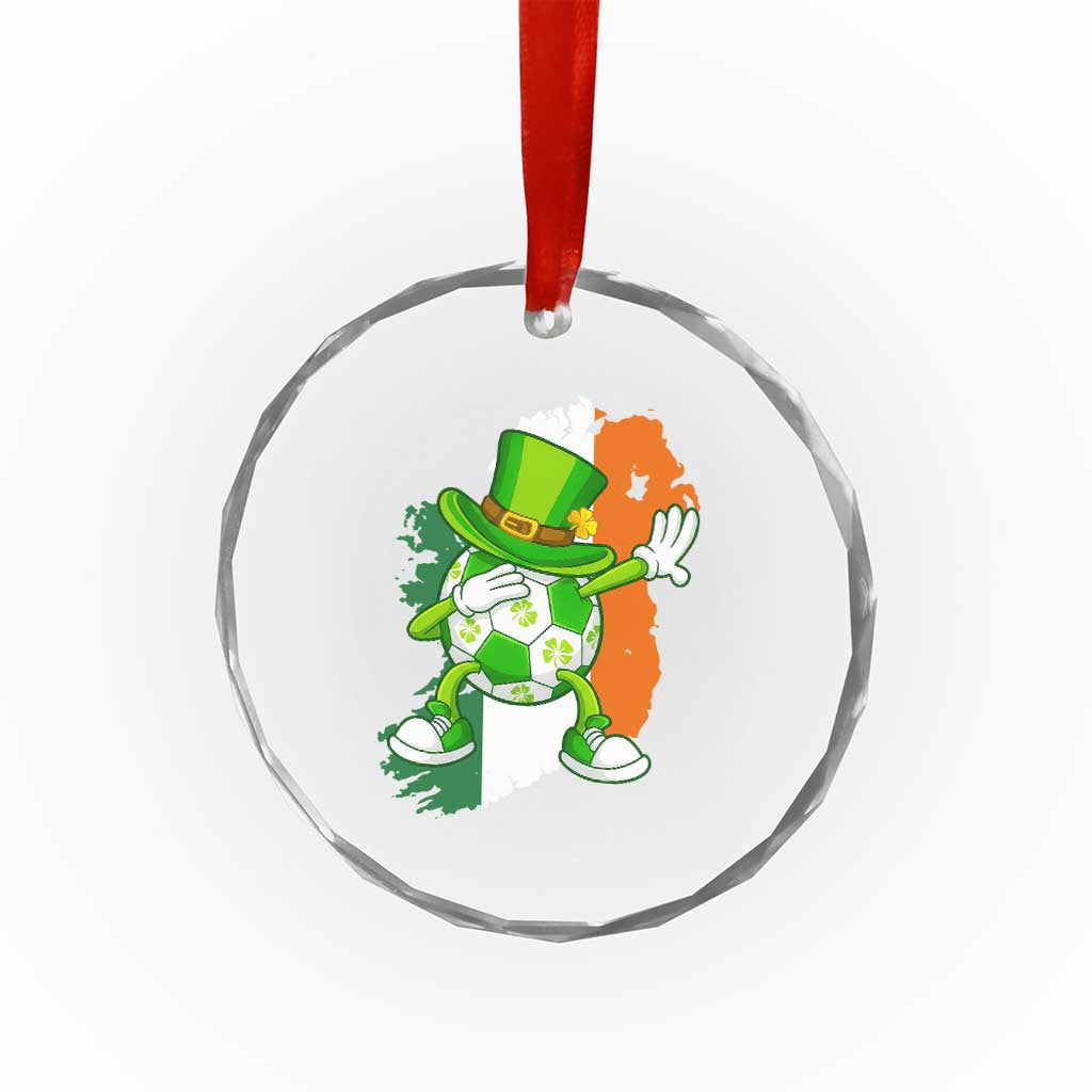 Funny Dabbing Soccer Ball Crystal Glass Ornament St Patricks Day