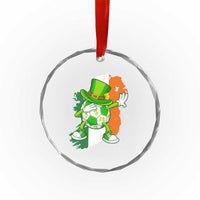 Funny Dabbing Soccer Ball Crystal Glass Ornament St Patricks Day