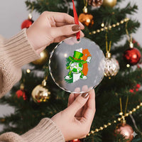 Funny Dabbing Soccer Ball Crystal Glass Ornament St Patricks Day