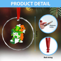 Funny Dabbing Soccer Ball Crystal Glass Ornament St Patricks Day