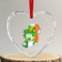 Funny Dabbing Soccer Ball Heart Crystal Glass Ornament St Patricks Day