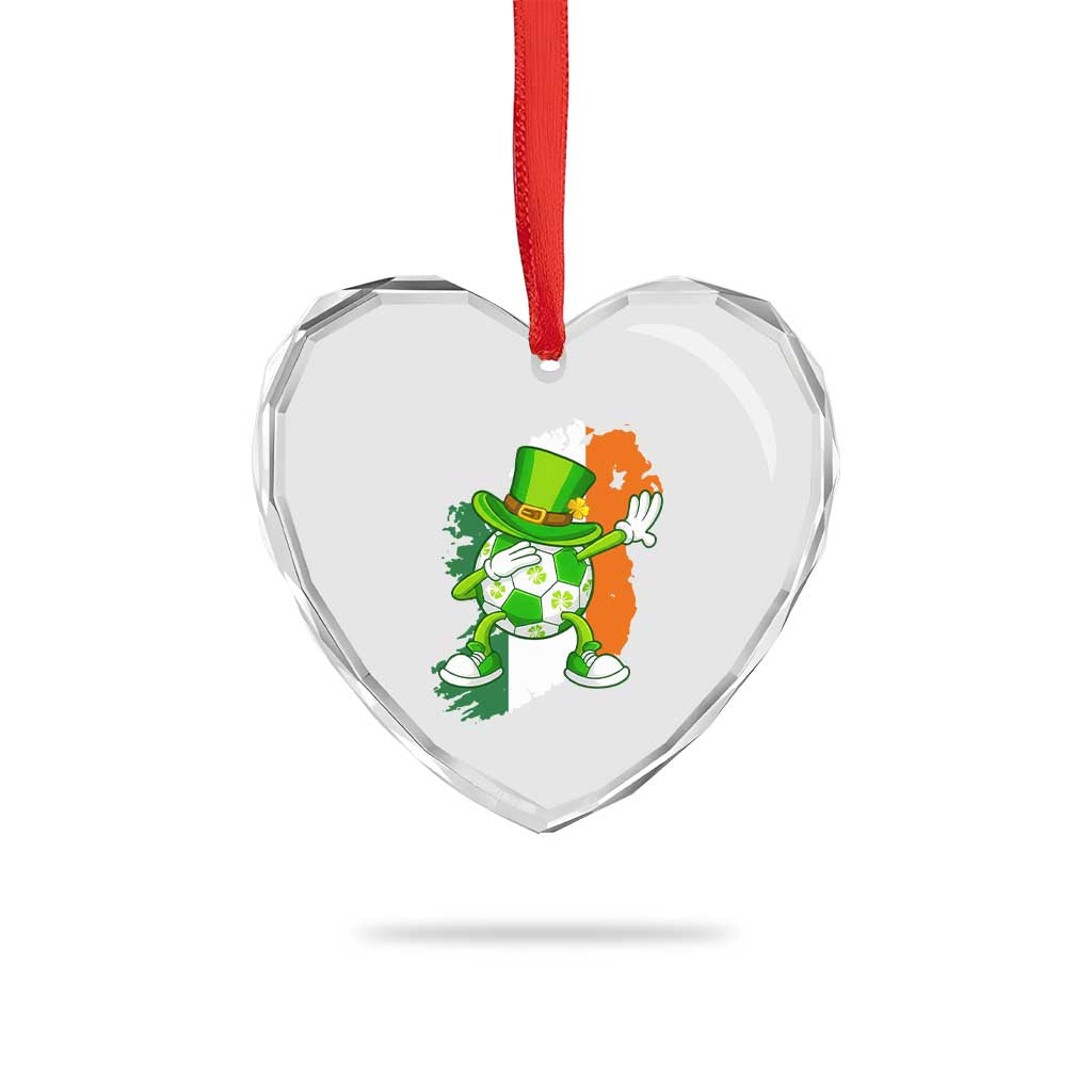 Funny Dabbing Soccer Ball Heart Crystal Glass Ornament St Patricks Day