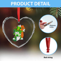 Funny Dabbing Soccer Ball Heart Crystal Glass Ornament St Patricks Day