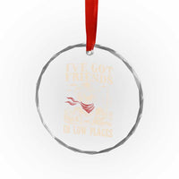 Funny Dachshund Cowboy Crystal Glass Ornament Ive Got Friends In Low Places - Wonder Print Shop