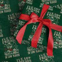 Funny Dachshund Cowboy Wrapping Paper Roll Ive Got Friends In Low Places - Wonder Print Shop