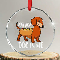 Funny Dachshund Crystal Glass Ornament I Got That Dog In Me Wiener Sausage Hotdog Meme - Wonder Print Shop