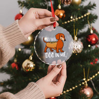 Funny Dachshund Crystal Glass Ornament I Got That Dog In Me Wiener Sausage Hotdog Meme - Wonder Print Shop