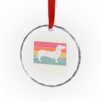 Funny Dachshund Dad Crystal Glass Ornament Retro Real Men Play With Their Wiener Dog Dad Gag Gift - Wonder Print Shop